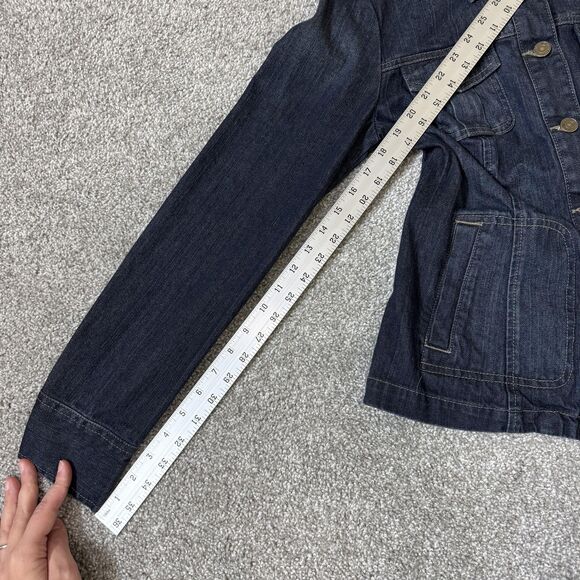 Tommy Hilfiger Jacket Womens Small Blue Denim Button Front Utility Pockets - Picture 15 of 16